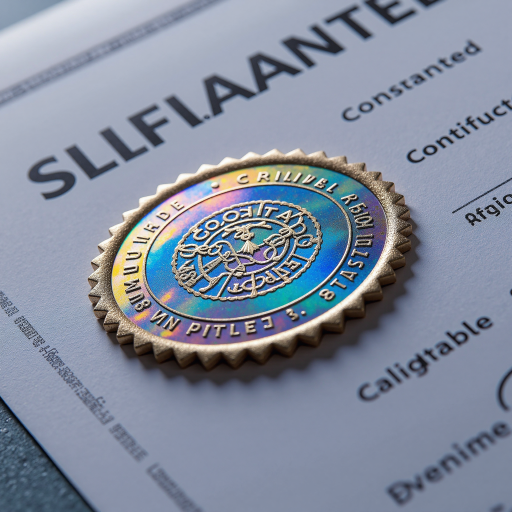 教育认证徽章，金色圆形设计，中央显示毕业帽和书本图案，象征专业教育资质